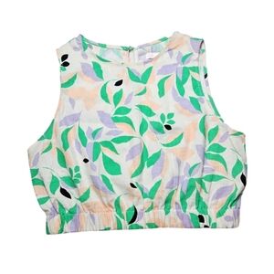 GB Floral Crop Sleeveless Top Size